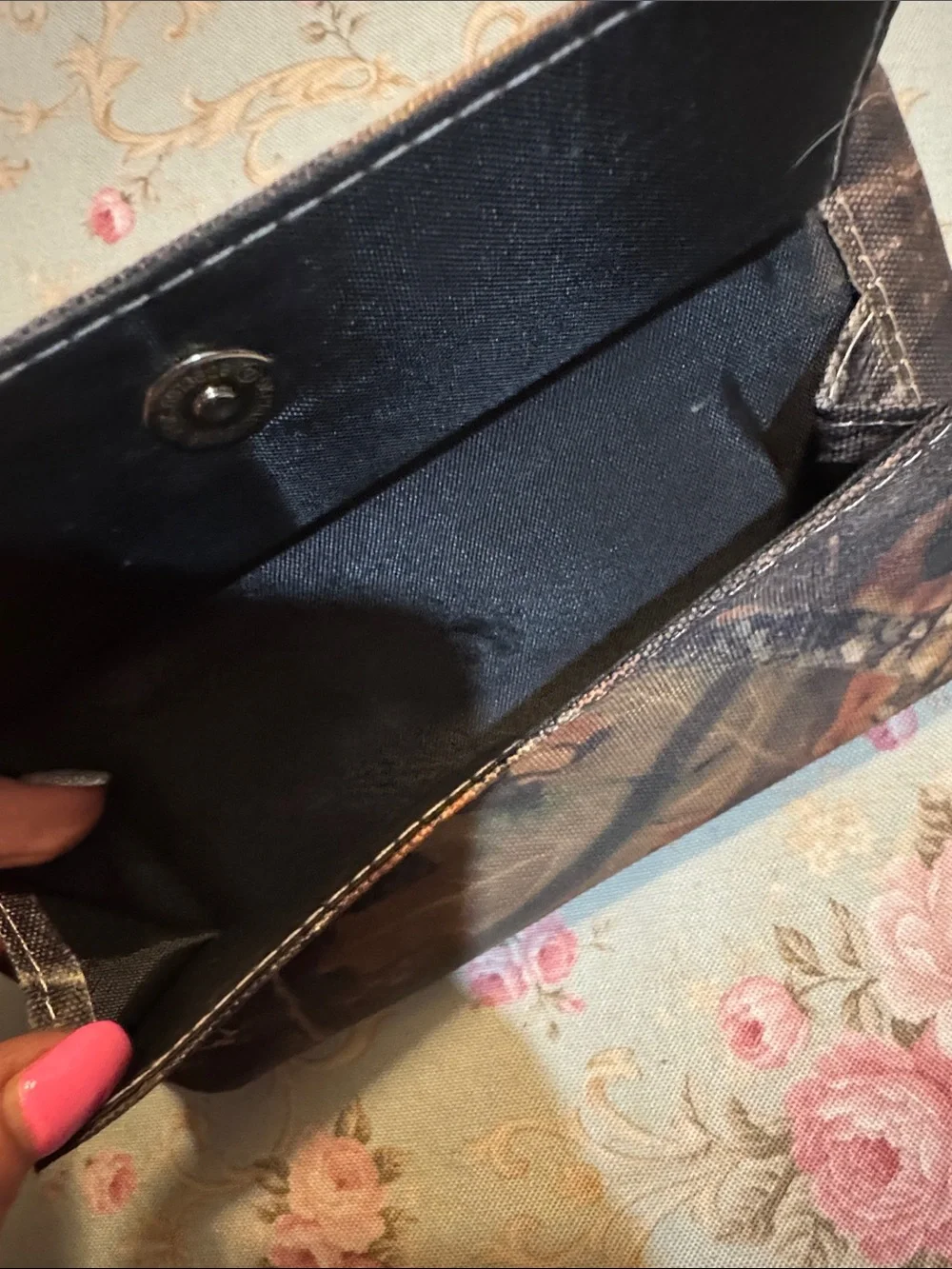 Pink Embellished Cross Women's Wallet - Rhinestone Accent